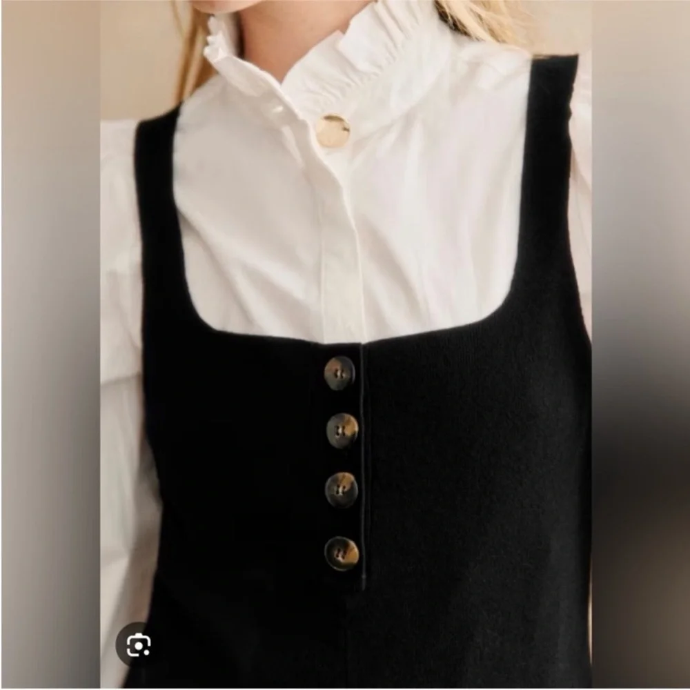 Sezane Liana Jumpsuit Black - Size L - Picture 2 of 9